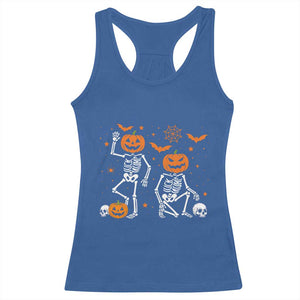 Funny Trump Hallloween Skeleton Pumpkin Political Satire Racerback Tank Top TS11 Royal Blue Print Your Wear
