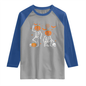 Funny Trump Hallloween Skeleton Pumpkin Political Satire Raglan Shirt TS11 Sport Gray Royal Print Your Wear
