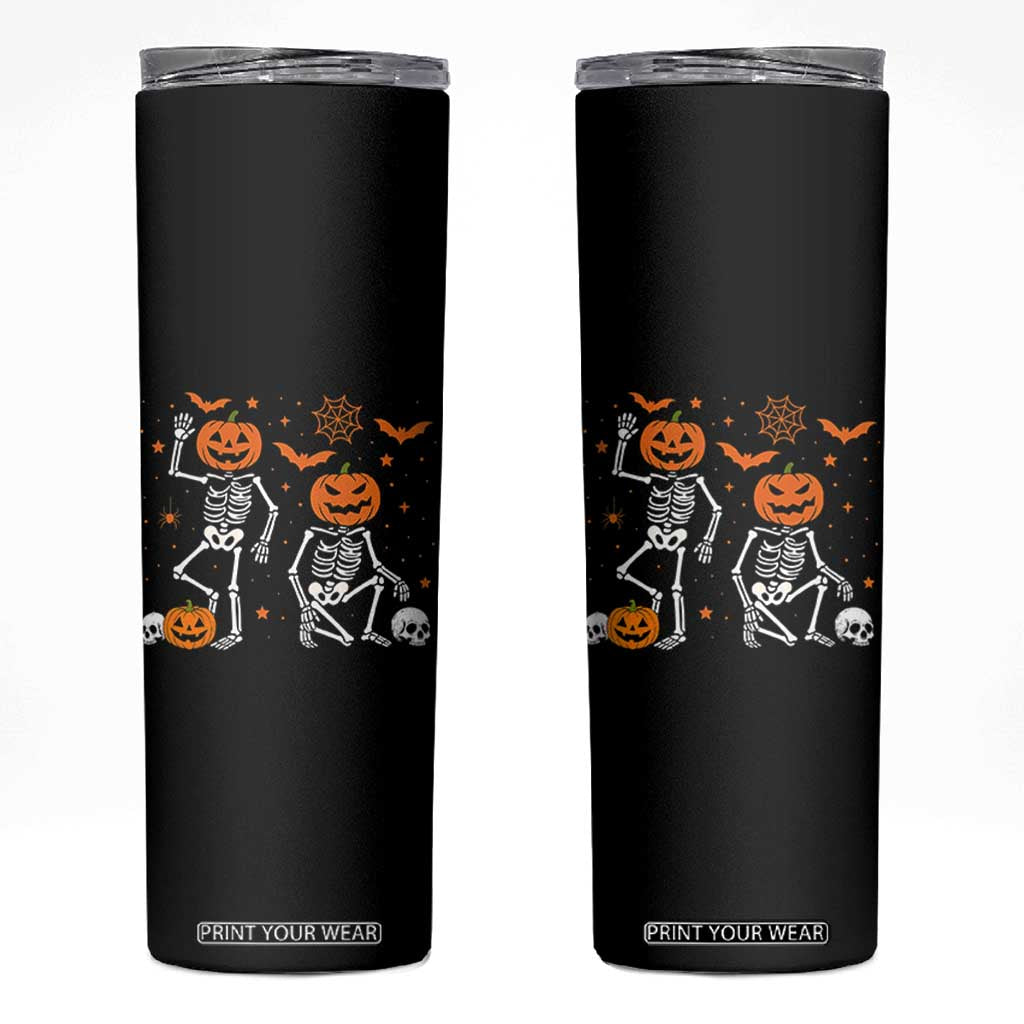Funny Trump Hallloween Skeleton Pumpkin Political Satire Skinny Tumbler TS11 Black Print Your Wear