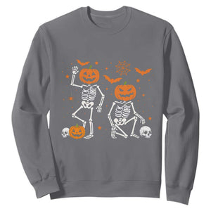 Funny Trump Hallloween Skeleton Pumpkin Political Satire Sweatshirt TS11 Charcoal Print Your Wear