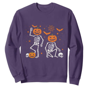 Funny Trump Hallloween Skeleton Pumpkin Political Satire Sweatshirt TS11 Purple Print Your Wear