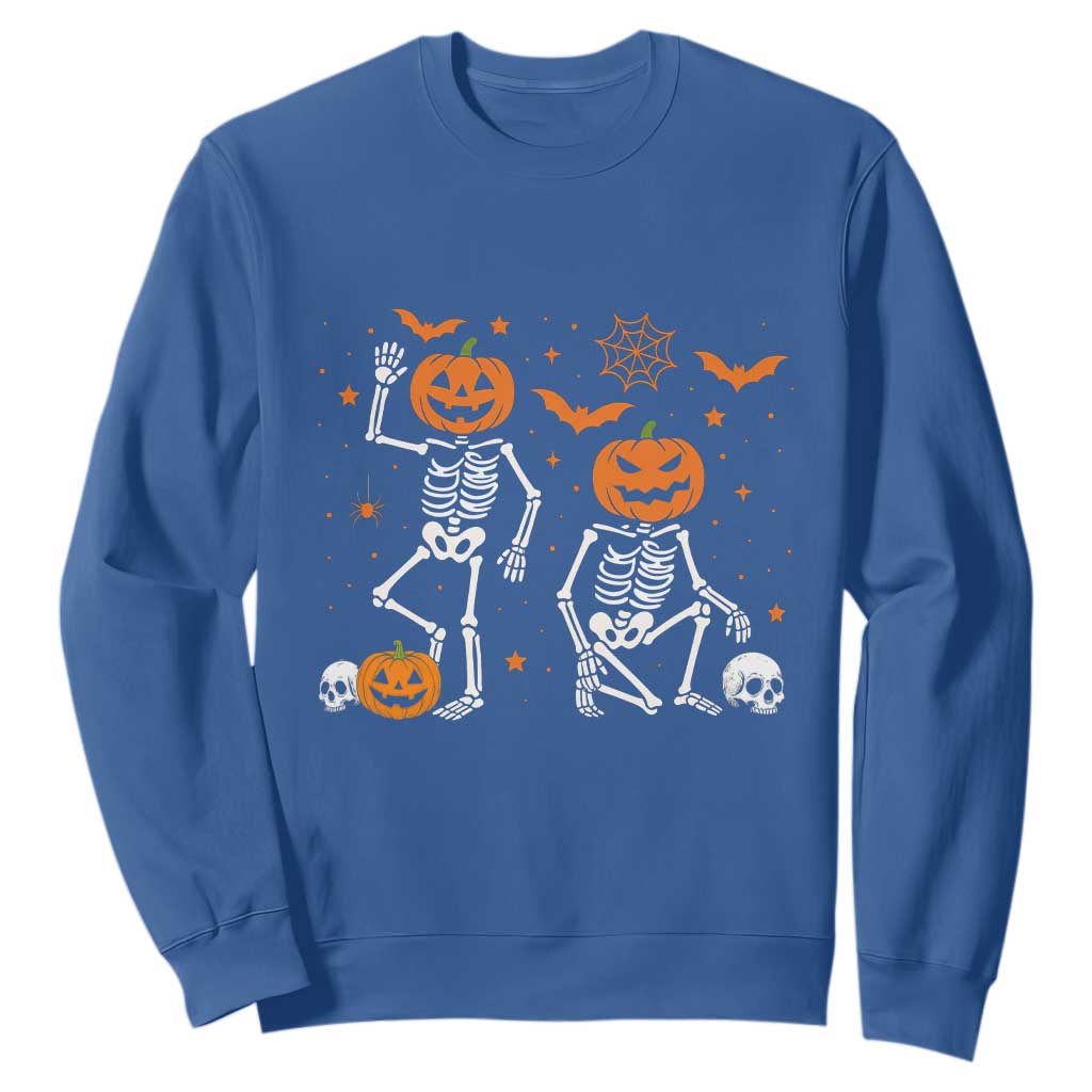 Funny Trump Hallloween Skeleton Pumpkin Political Satire Sweatshirt TS11 Royal Blue Print Your Wear