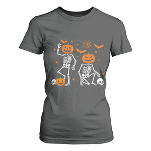 Funny Trump Hallloween Skeleton Pumpkin Political Satire T Shirt For Women TS11 Dark Heather Print Your Wear