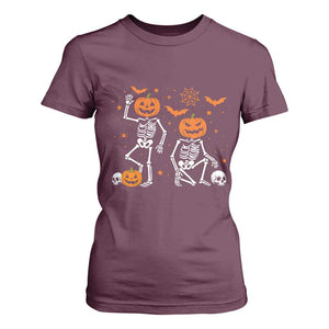 Funny Trump Hallloween Skeleton Pumpkin Political Satire T Shirt For Women TS11 Maroon Print Your Wear