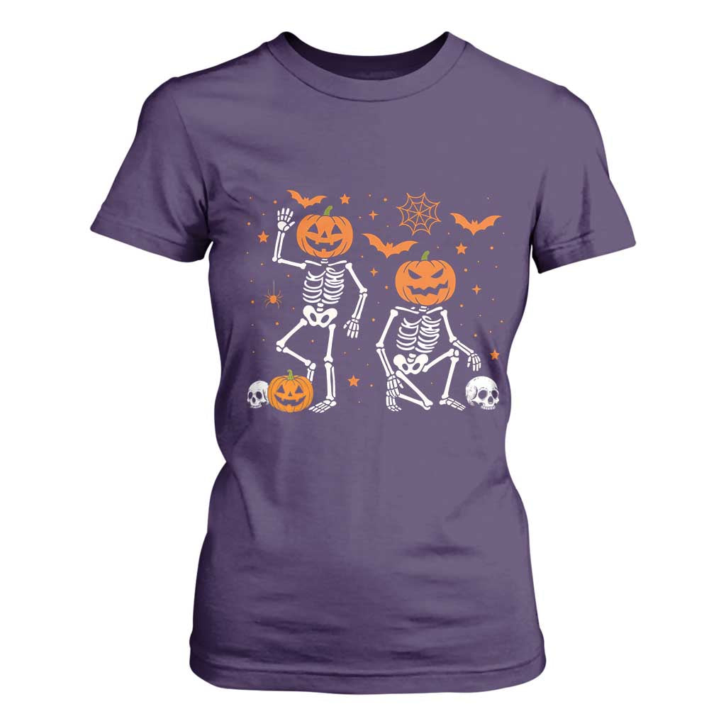 Funny Trump Hallloween Skeleton Pumpkin Political Satire T Shirt For Women TS11 Purple Print Your Wear