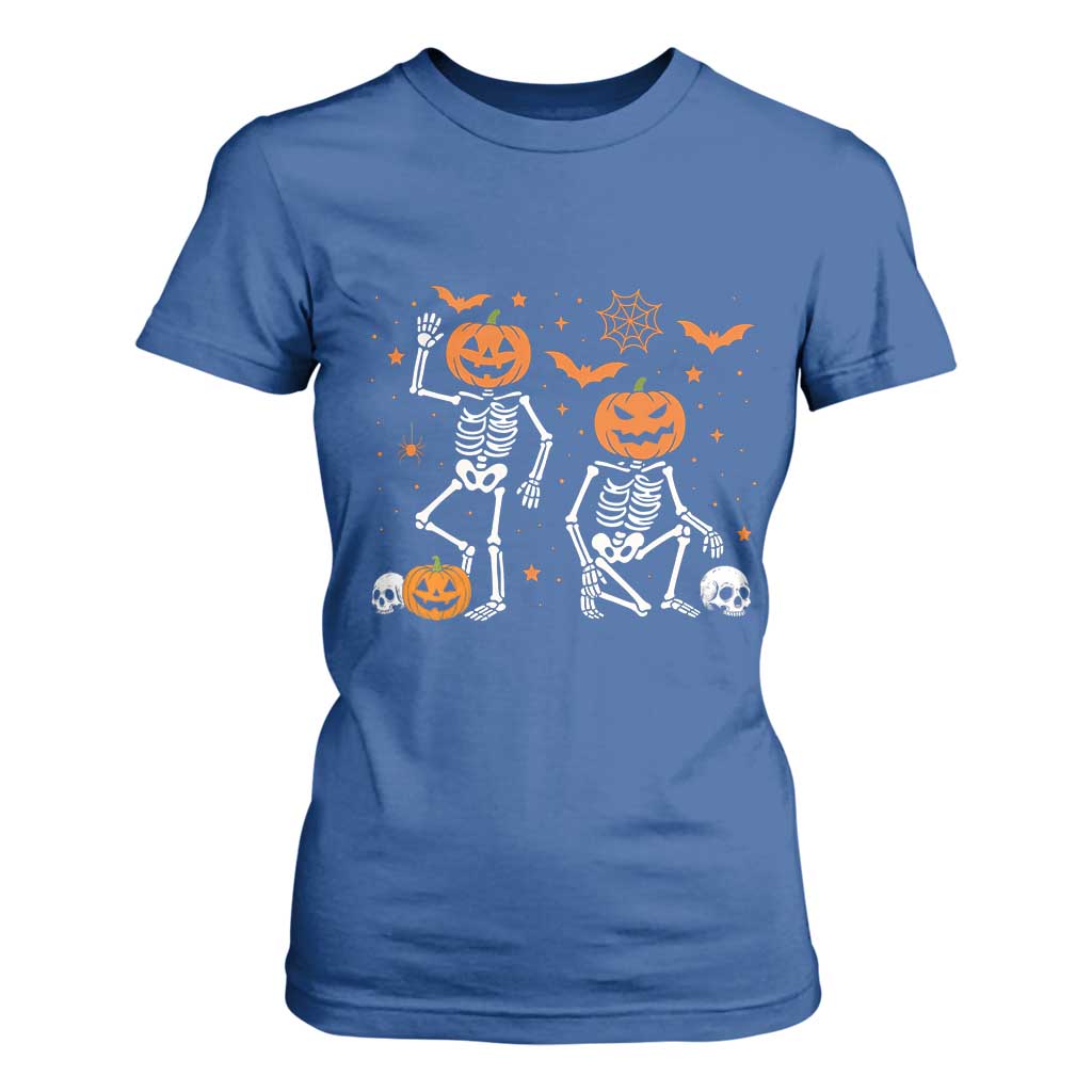 Funny Trump Hallloween Skeleton Pumpkin Political Satire T Shirt For Women TS11 Royal Blue Print Your Wear