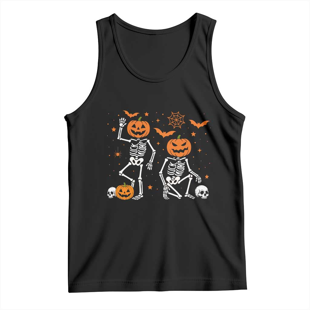 Funny Trump Hallloween Skeleton Pumpkin Political Satire Tank Top TS11 Black Print Your Wear