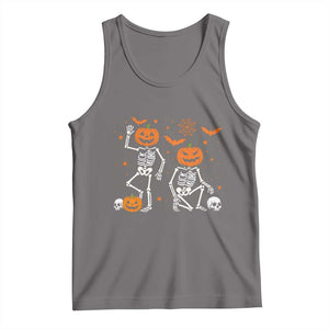 Funny Trump Hallloween Skeleton Pumpkin Political Satire Tank Top TS11 Deep Heather Print Your Wear
