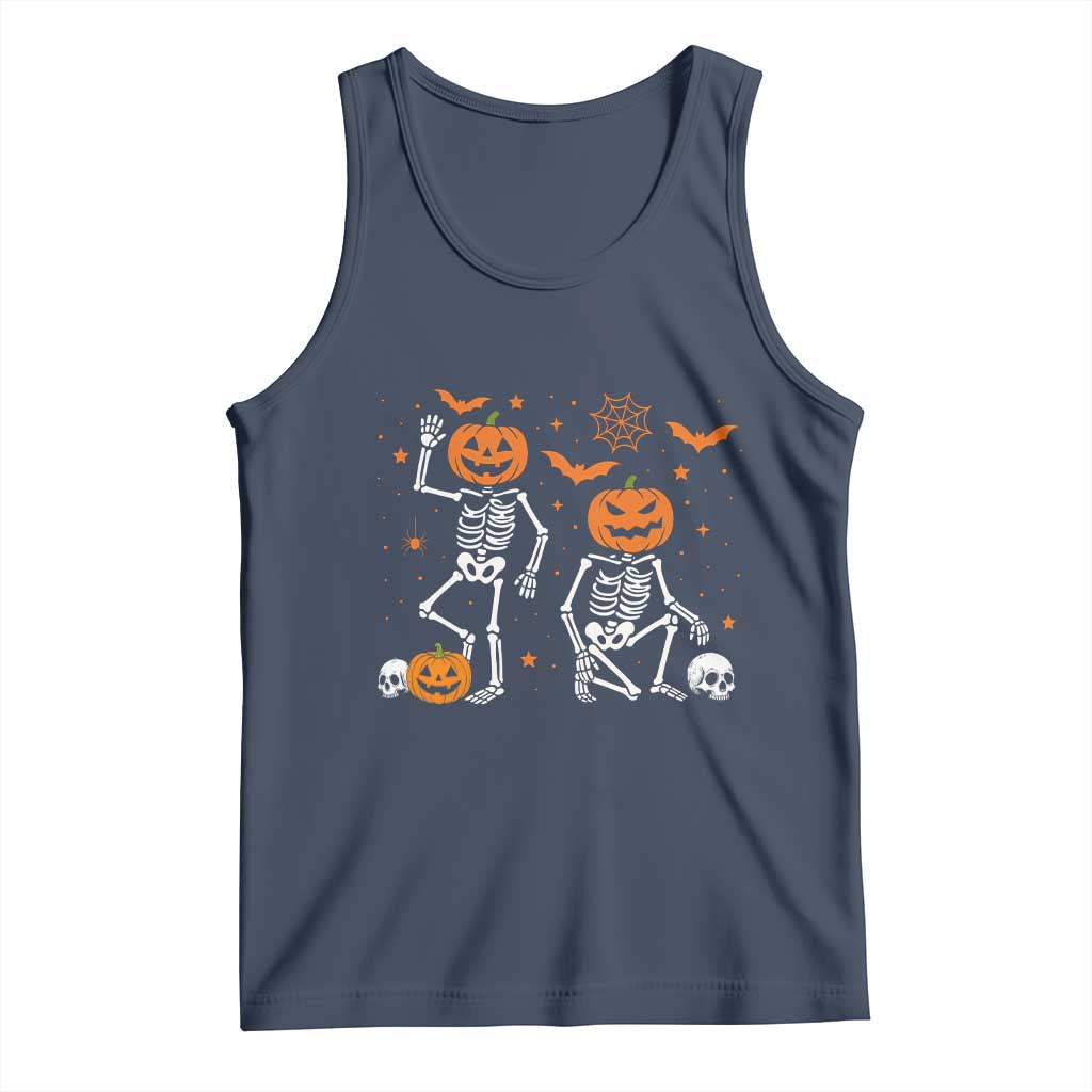 Funny Trump Hallloween Skeleton Pumpkin Political Satire Tank Top TS11 Navy Print Your Wear