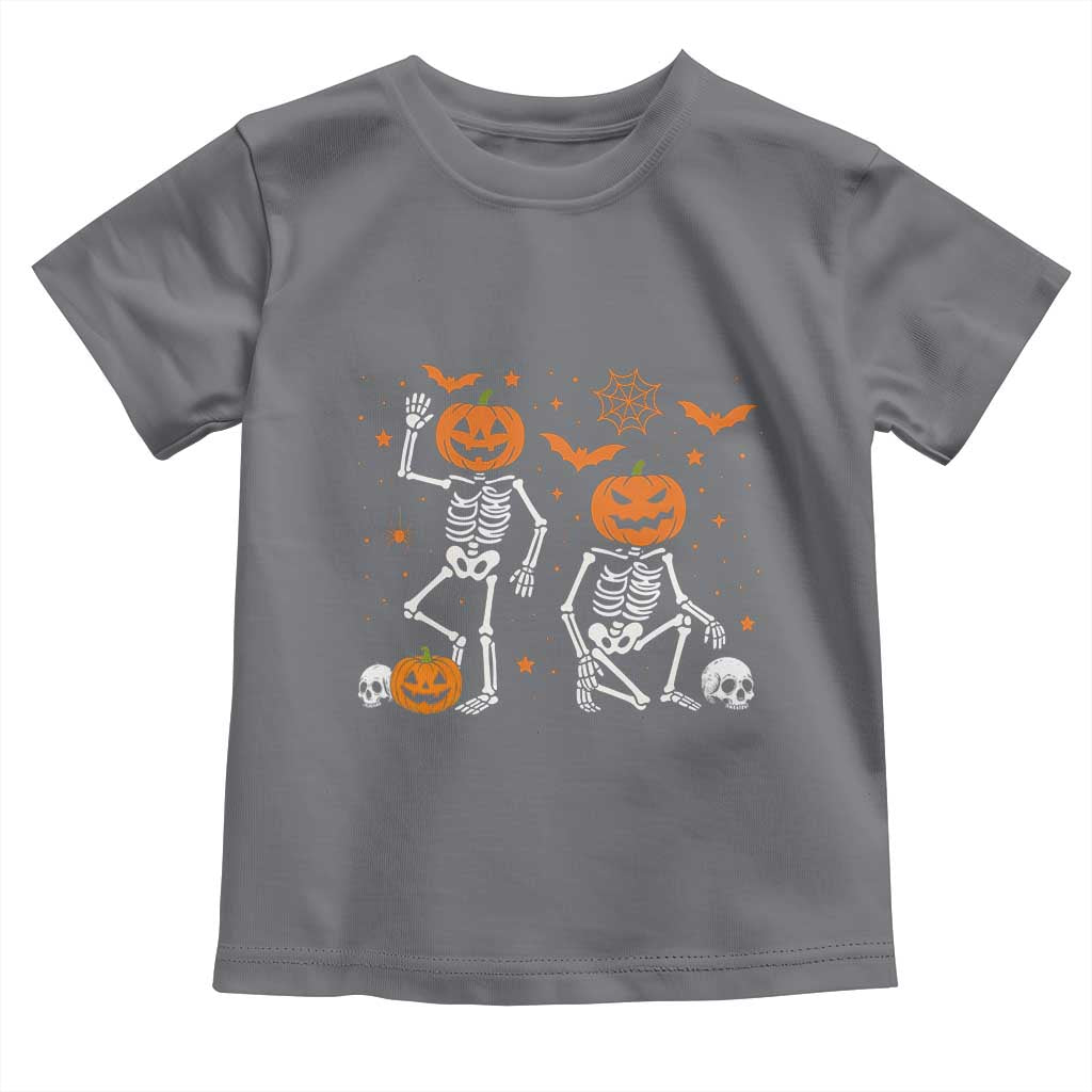 Funny Trump Hallloween Skeleton Pumpkin Political Satire Toddler T Shirt TS11 Charcoal Print Your Wear