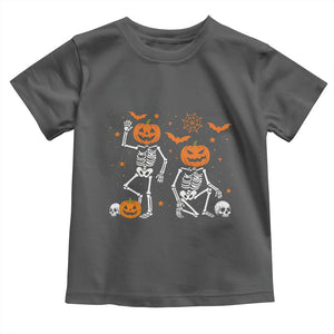 Funny Trump Hallloween Skeleton Pumpkin Political Satire Toddler T Shirt TS11 Dark Heather Print Your Wear