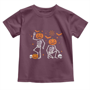 Funny Trump Hallloween Skeleton Pumpkin Political Satire Toddler T Shirt TS11 Maroon Print Your Wear
