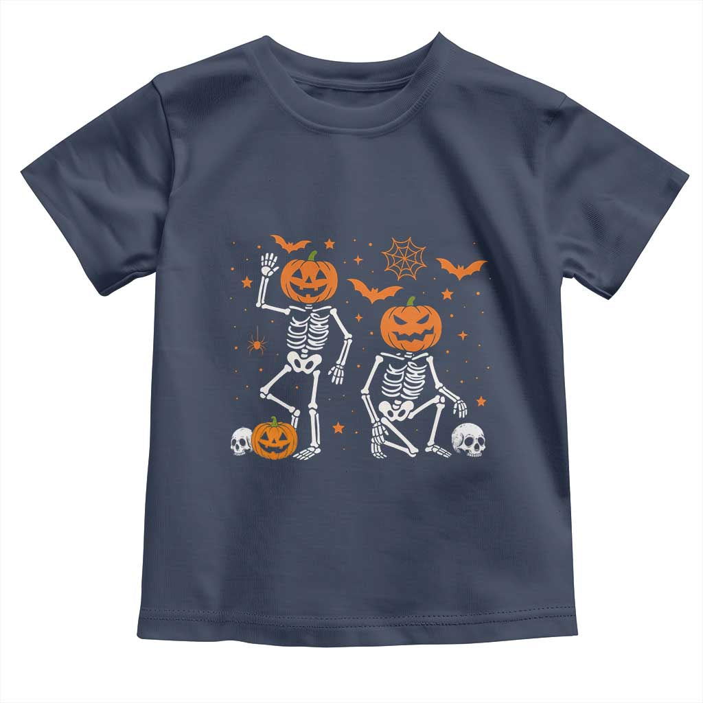 Funny Trump Hallloween Skeleton Pumpkin Political Satire Toddler T Shirt TS11 Navy Print Your Wear