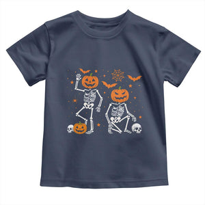 Funny Trump Hallloween Skeleton Pumpkin Political Satire Toddler T Shirt TS11 Navy Print Your Wear