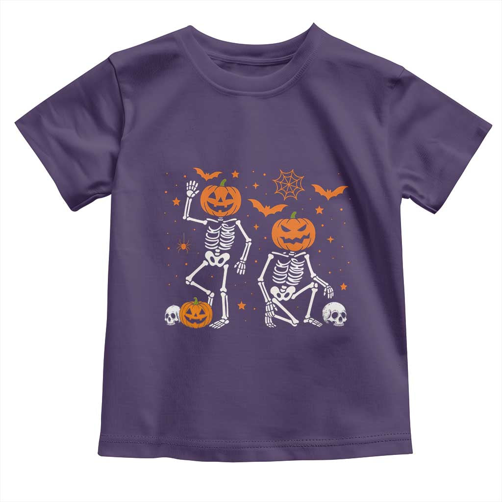 Funny Trump Hallloween Skeleton Pumpkin Political Satire Toddler T Shirt TS11 Purple Print Your Wear