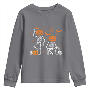 Funny Trump Hallloween Skeleton Pumpkin Political Satire Youth Sweatshirt TS11 Charcoal Print Your Wear