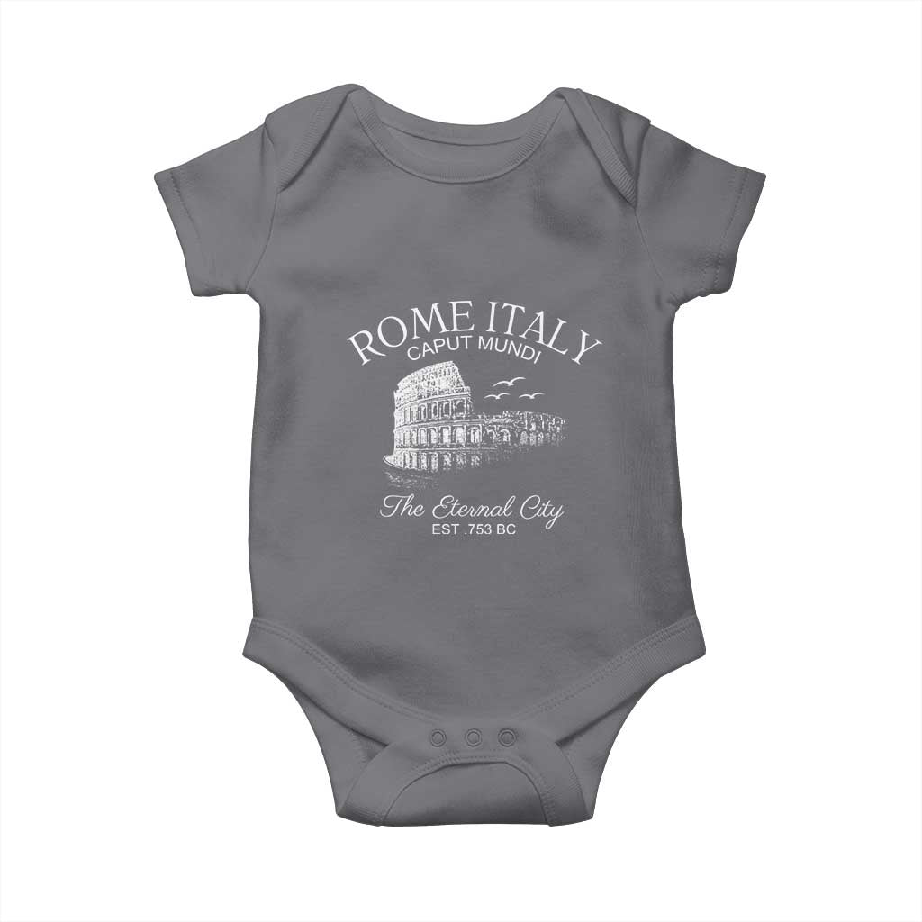 Rome Colosseum Italy Baby Onesie Caput Mindi The Eternal City Amphitheatre Ancient TS11 Charcoal Print Your Wear