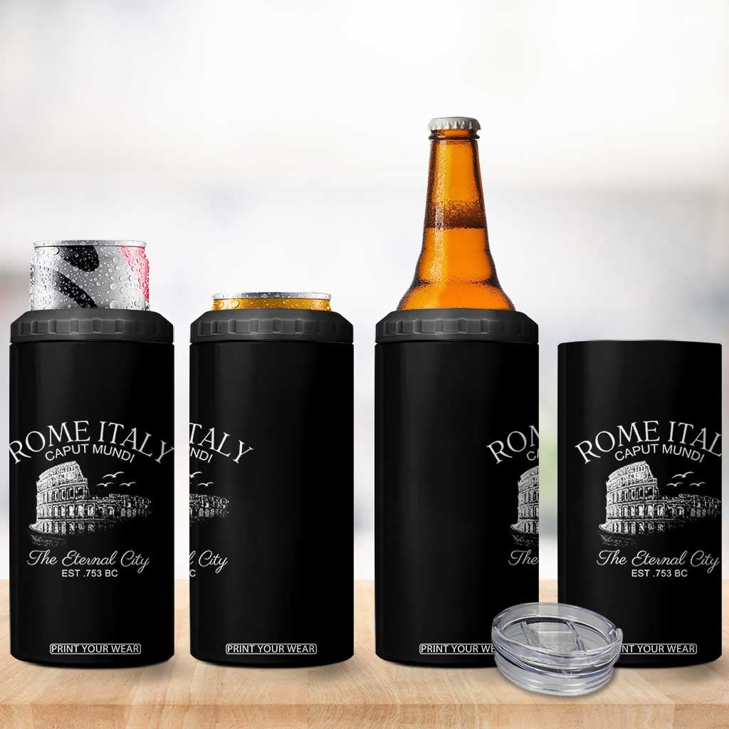 Rome Colosseum Italy 4 in 1 Can Cooler Tumbler Caput Mindi The Eternal City Amphitheatre Ancient TS11 Print Your Wear