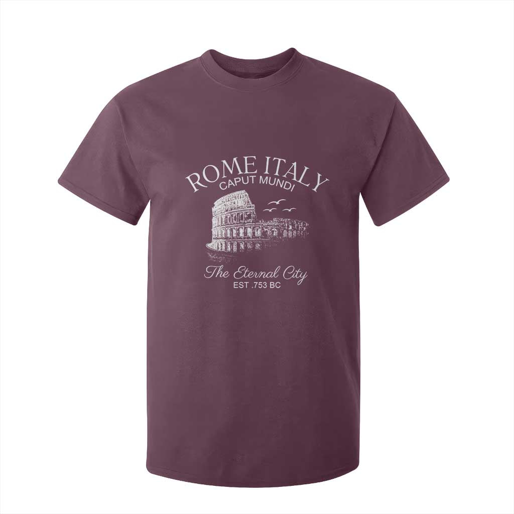 Rome Colosseum Italy T Shirt For Kid Caput Mindi The Eternal City Amphitheatre Ancient TS11 Maroon Print Your Wear