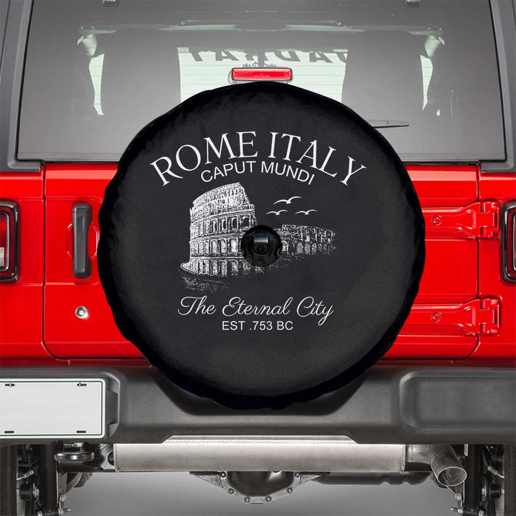Rome Colosseum Italy Spare Tire Cover Caput Mindi The Eternal City Amphitheatre Ancient TS11 Black Print Your Wear