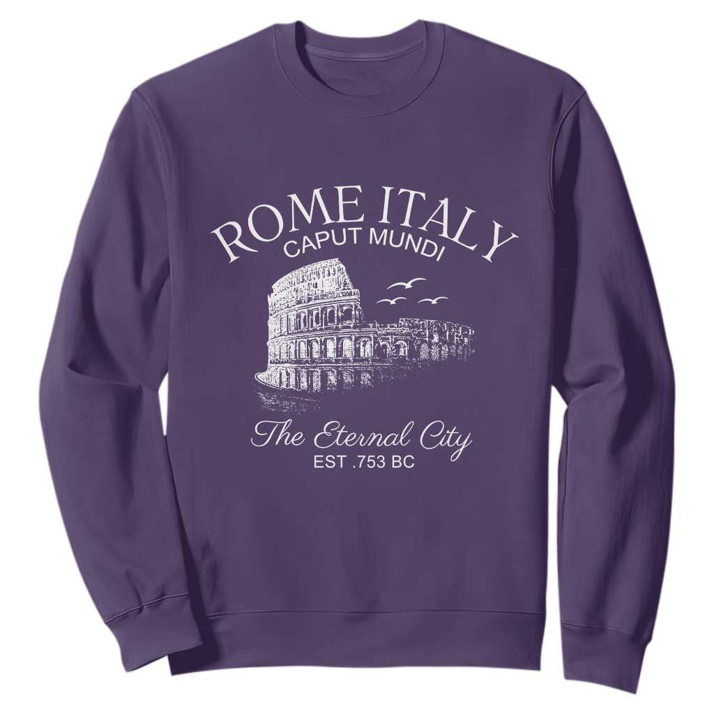 Rome Colosseum Italy Sweatshirt Caput Mindi The Eternal City Amphitheatre Ancient TS11 Purple Print Your Wear