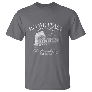 Rome Colosseum Italy T Shirt - Caput Mundi The Eternal City Amphitheatre Ancient History Tee TS11 Charcoal Print Your Wear