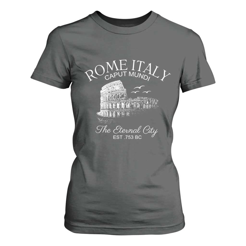 Rome Colosseum Italy T Shirt For Women Caput Mindi The Eternal City Amphitheatre Ancient TS11 Dark Heather Print Your Wear