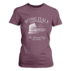 Rome Colosseum Italy T Shirt For Women Caput Mindi The Eternal City Amphitheatre Ancient TS11 Maroon Print Your Wear