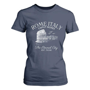 Rome Colosseum Italy T Shirt For Women Caput Mindi The Eternal City Amphitheatre Ancient TS11 Navy Print Your Wear
