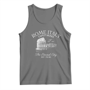 Rome Colosseum Italy Tank Top Caput Mindi The Eternal City Amphitheatre Ancient TS11 Black Heather Print Your Wear