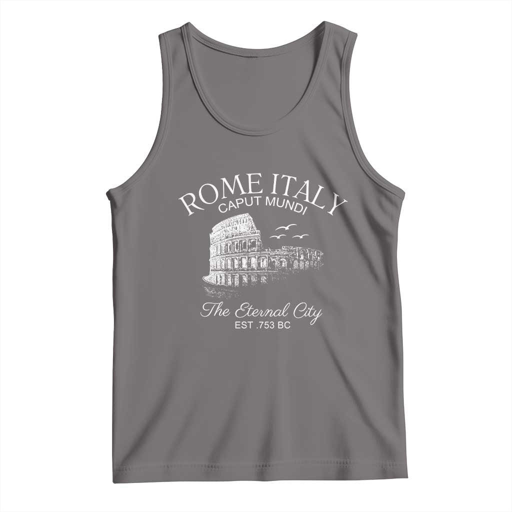 Rome Colosseum Italy Tank Top Caput Mindi The Eternal City Amphitheatre Ancient TS11 Deep Heather Print Your Wear
