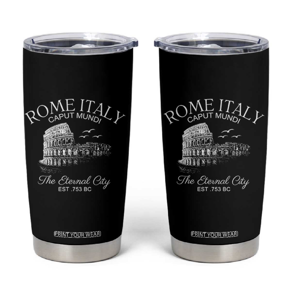 Rome Colosseum Italy Tumbler Cup Caput Mindi The Eternal City Amphitheatre Ancient TS11 Black Print Your Wear