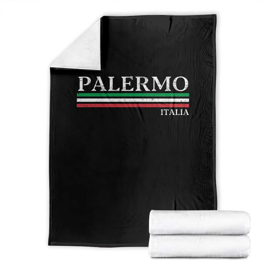 Palermo Sicily Italian Flag Souvenirs Sicilia Italia Throw Blanket TS11 Black Print Your Wear