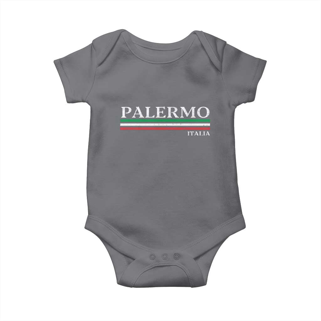 Palermo Sicily Italian Flag Souvenirs Sicilia Italia Baby Onesie TS11 Charcoal Print Your Wear