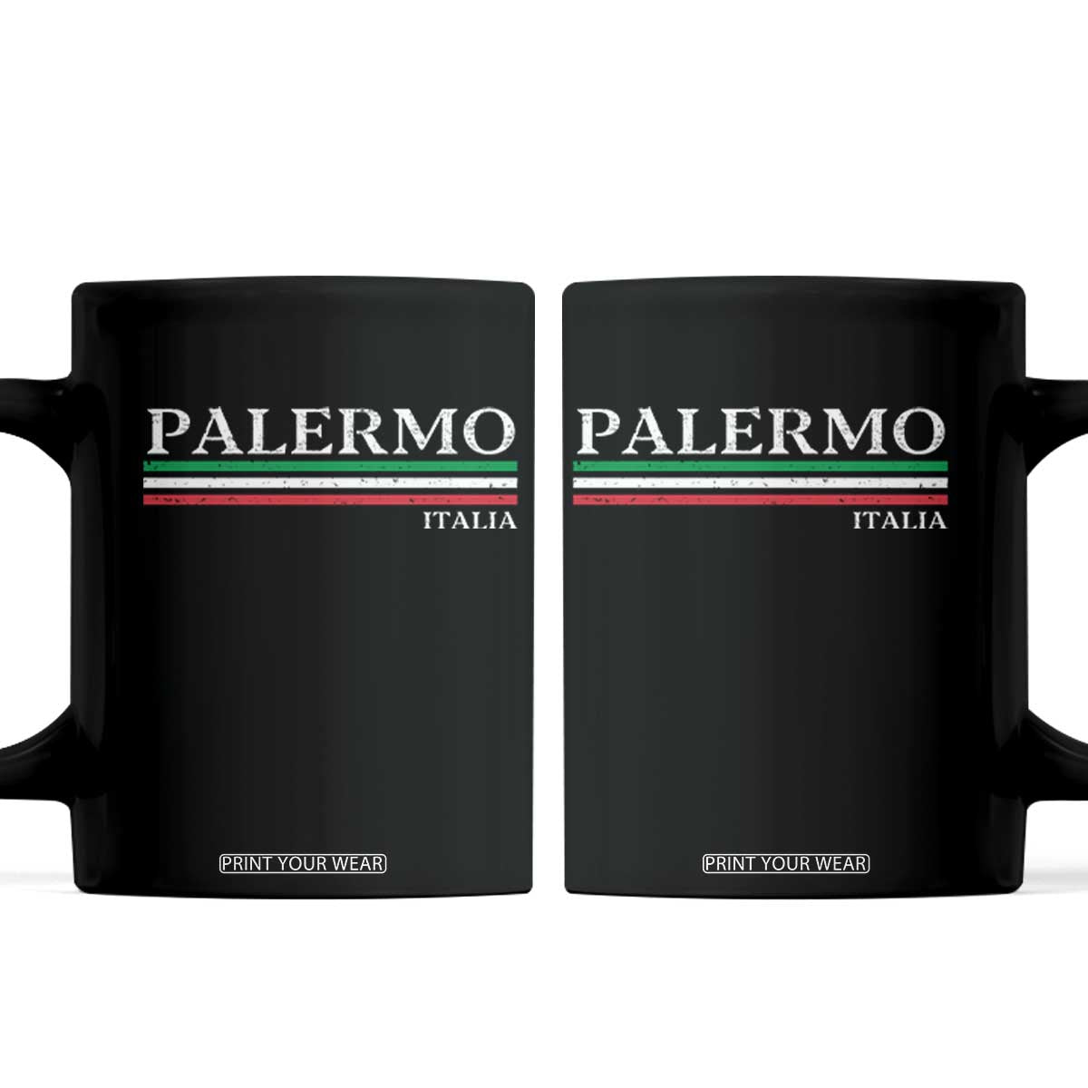 Palermo Sicily Italian Flag Souvenirs Sicilia Italia Coffee Mug TS11 Black Print Your Wear