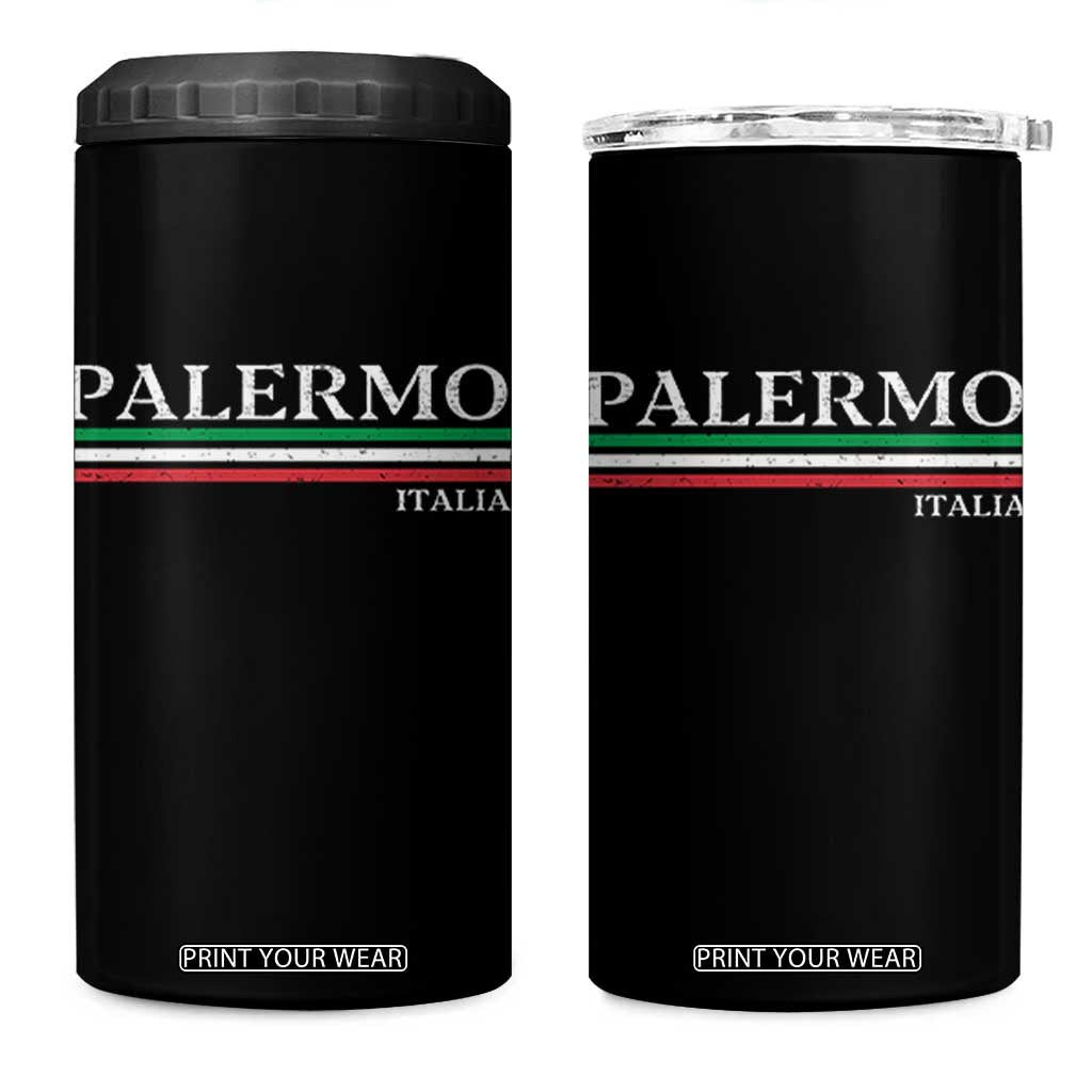 Palermo Sicily Italian Flag Souvenirs Sicilia Italia 4 in 1 Can Cooler Tumbler TS11 One Size: 16 oz Black Print Your Wear