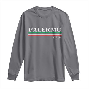 Palermo Sicily Italian Flag Souvenirs Sicilia Italia Long Sleeve Shirt TS11 Charcoal Print Your Wear