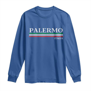 Palermo Sicily Italian Flag Souvenirs Sicilia Italia Long Sleeve Shirt TS11 Royal Blue Print Your Wear