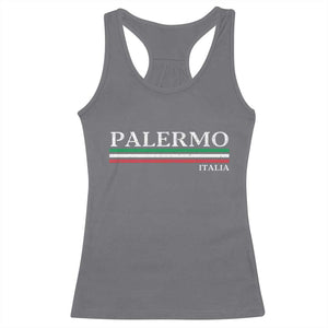 Palermo Sicily Italian Flag Souvenirs Sicilia Italia Racerback Tank Top TS11 Charcoal Print Your Wear