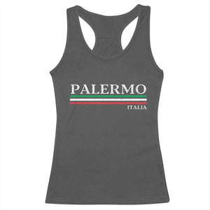 Palermo Sicily Italian Flag Souvenirs Sicilia Italia Racerback Tank Top TS11 Dark Heather Print Your Wear