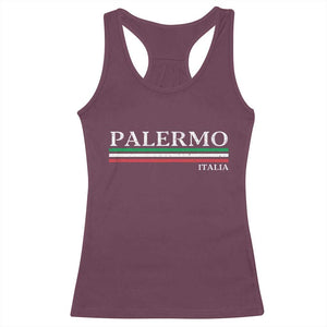 Palermo Sicily Italian Flag Souvenirs Sicilia Italia Racerback Tank Top TS11 Maroon Print Your Wear