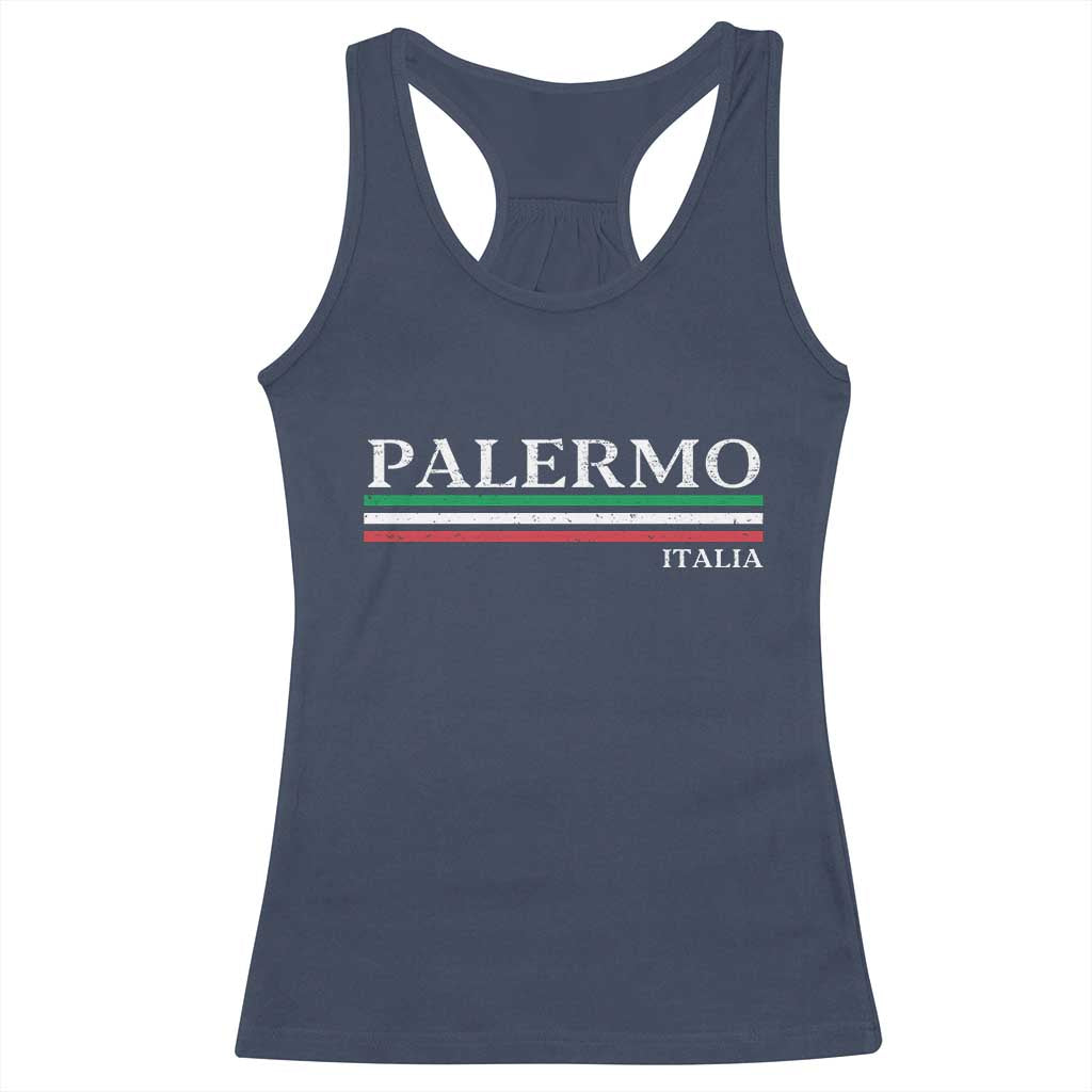 Palermo Sicily Italian Flag Souvenirs Sicilia Italia Racerback Tank Top TS11 Navy Print Your Wear