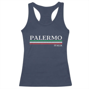 Palermo Sicily Italian Flag Souvenirs Sicilia Italia Racerback Tank Top TS11 Navy Print Your Wear