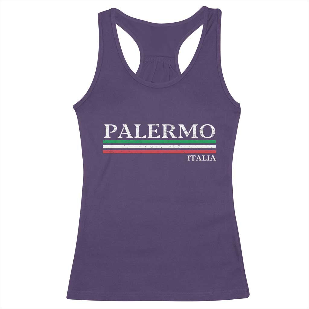 Palermo Sicily Italian Flag Souvenirs Sicilia Italia Racerback Tank Top TS11 Purple Print Your Wear