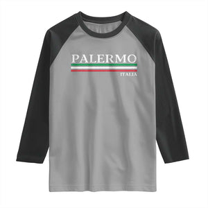 Palermo Sicily Italian Flag Souvenirs Sicilia Italia Raglan Shirt TS11 Sport Gray Black Print Your Wear