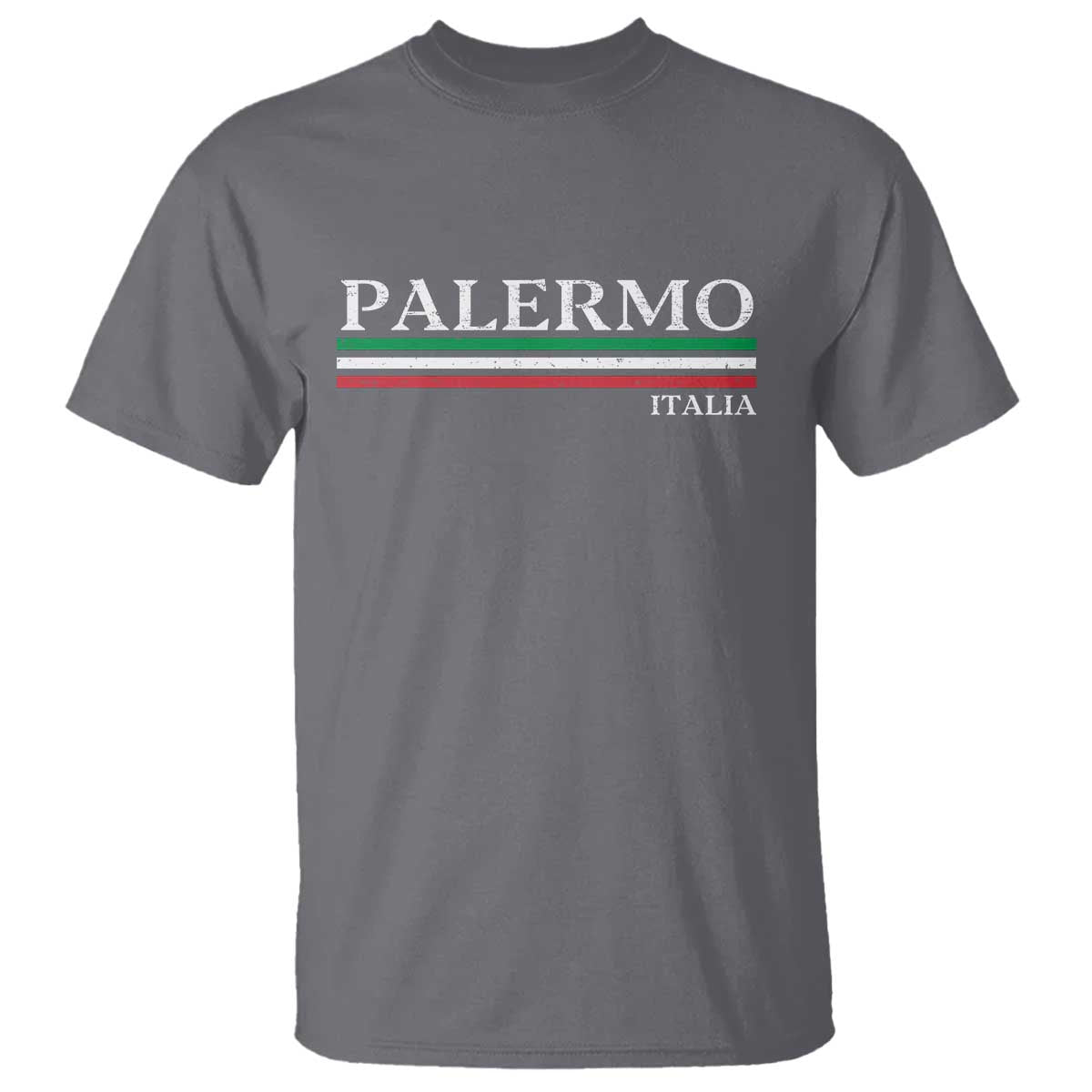Palermo Sicily Italian Flag Souvenirs Sicilia Italia T Shirt TS11 Charcoal Print Your Wear