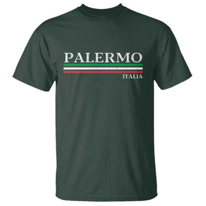 Palermo Sicily Italian Flag Souvenirs Sicilia Italia T Shirt TS11 Dark Forest Green Print Your Wear