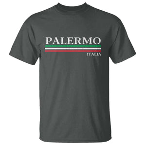 Palermo Sicily Italian Flag Souvenirs Sicilia Italia T Shirt TS11 Dark Heather Print Your Wear