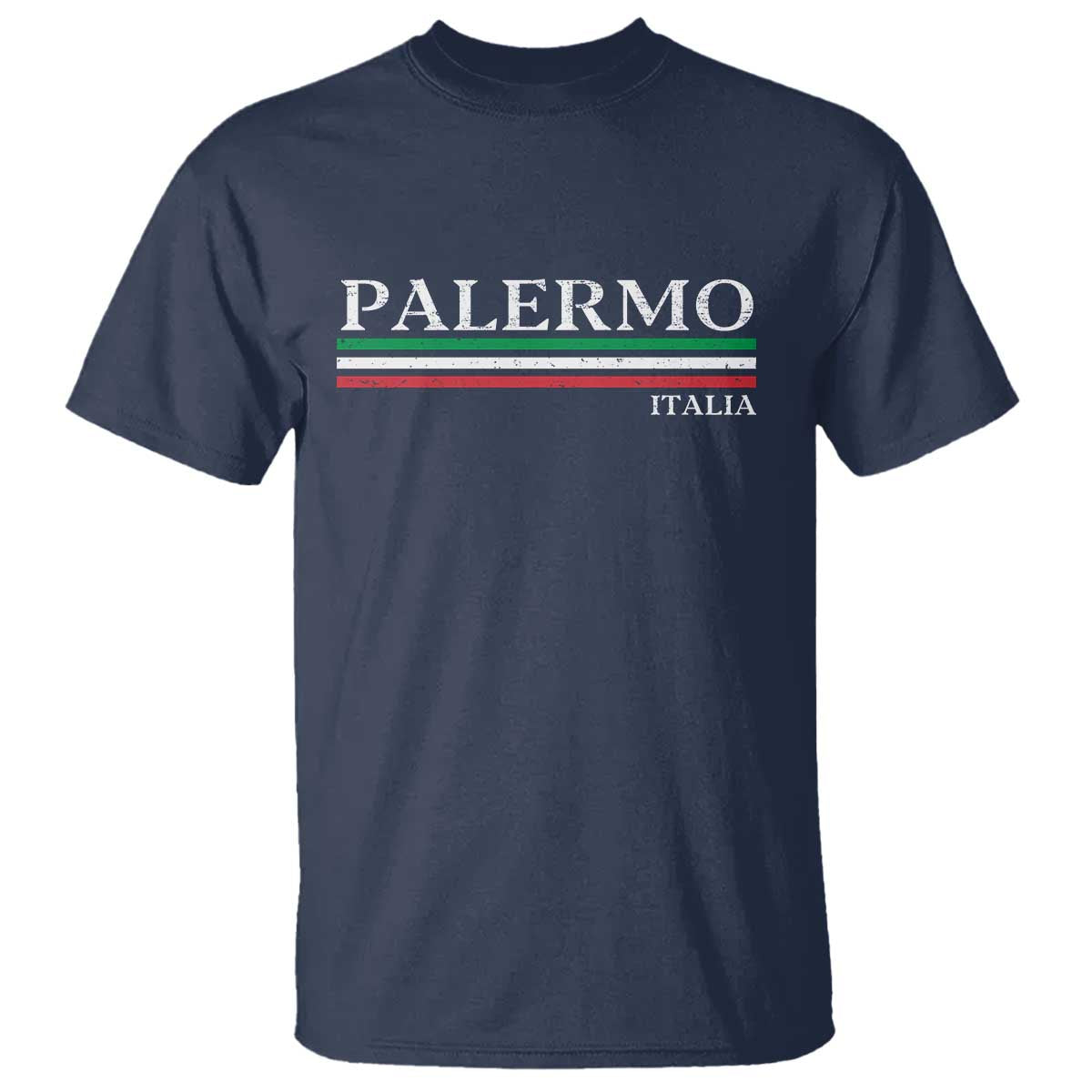 Palermo Sicily Italian Flag Souvenirs Sicilia Italia T Shirt TS11 Navy Print Your Wear