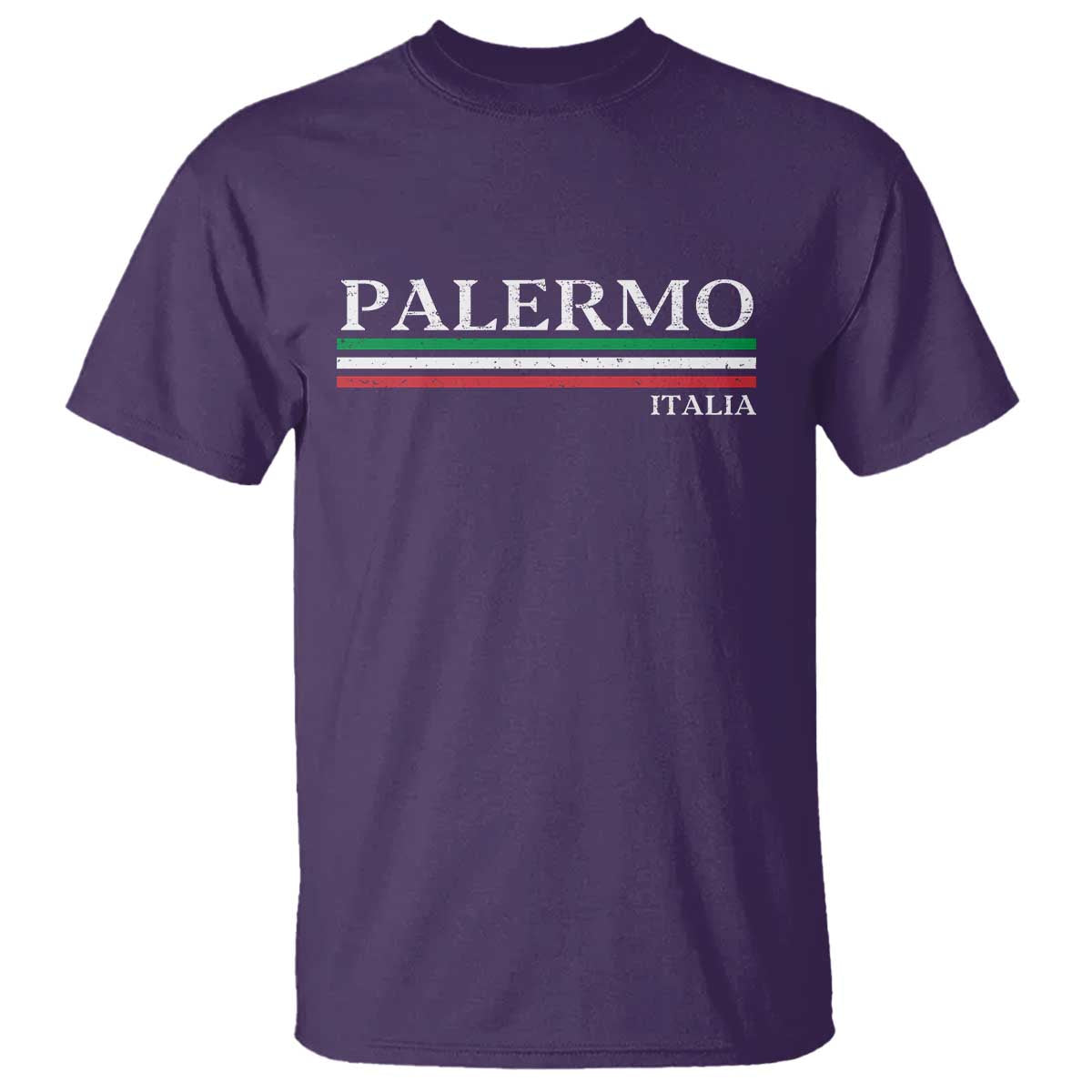 Palermo Sicily Italian Flag Souvenirs Sicilia Italia T Shirt TS11 Purple Print Your Wear